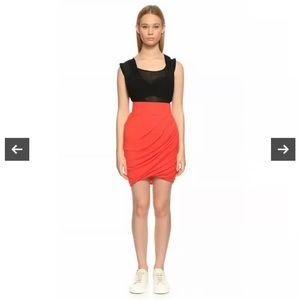 Helmut lang red wool mini skirt
